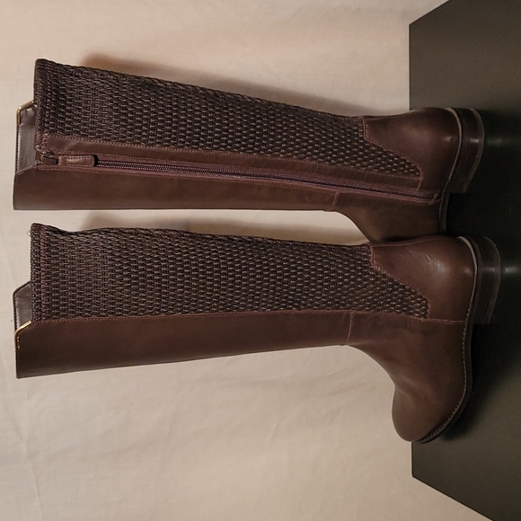 Cole Haan Rockland Chestnut Brown Leather Riding Boots - Picture 5 of 12